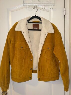 Levi's Mustard Yellow Corduroy Sherpa-Lined Trucker Jacket